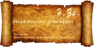 Hajdukovics Zseraldin névjegykártya